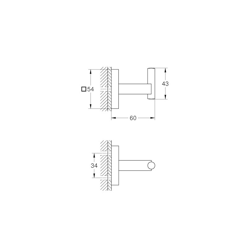 GROHE Start Cube QuickFix Robe Hook - Bathroom Wall Mounted
