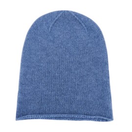 Shorts of Hawick Women's 100% Cashmere Beanie Hat - Denim Blue - Made in Scotland by Love Cashmere