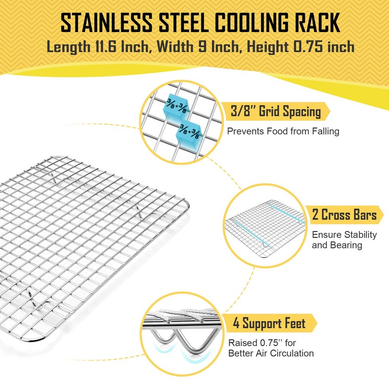 12.5 Inch Baking Sheet Pan with Cooling Rack Set, Joyfair
