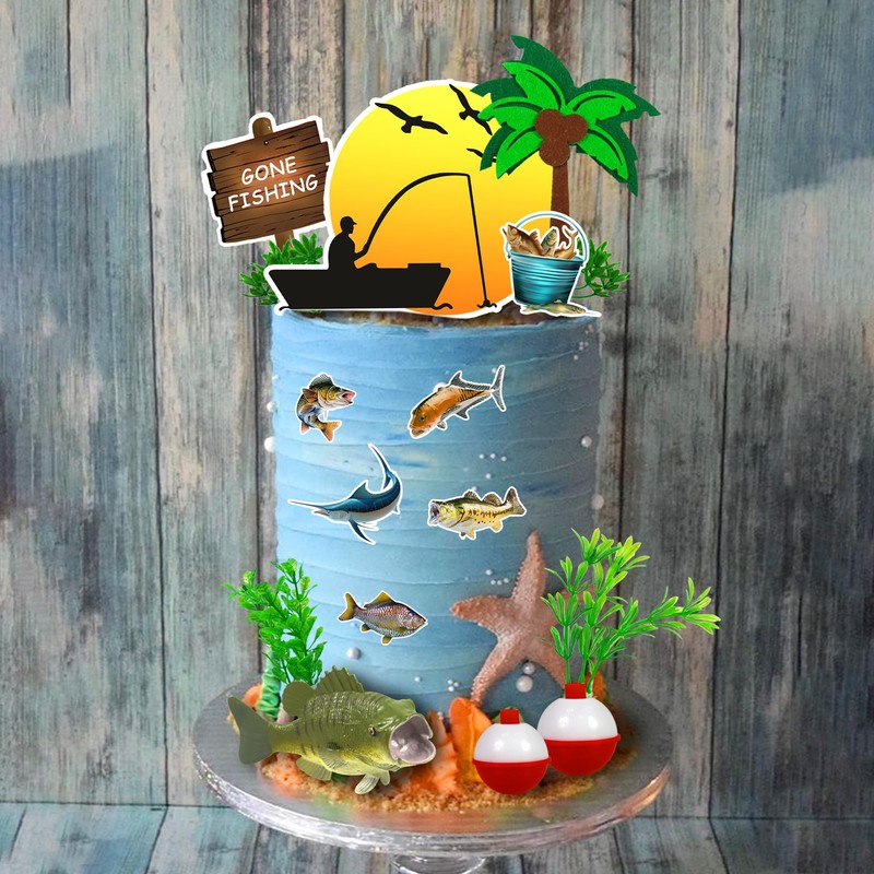 Decoraciones para tartas para fiestas de cumpleaños, baby shower (peces)