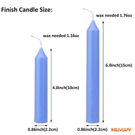 MILIVIXAY 2PCS Taper Candle Molds - Pillar Candle Molds - Perfect for Making Emergency Candles, Chime Candles, Table Candles-Including 30 Ft Wicks,1pc Wire and 2pc Wick Clips.