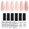 Nude Pink Gel Nail Polish Set 6 Pcs Transparent Neutral