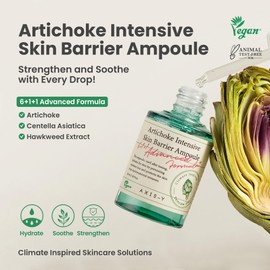 AXIS-Y AXIS-Y Artichoke Intensive Skin Barrier Ampoule - Hydrating & Soothing Serum with Centella Asiatica, Licorice & Aloe for Skin Irritation Treatment - Vegan Korean Skin Care - 1.01 fl. oz.