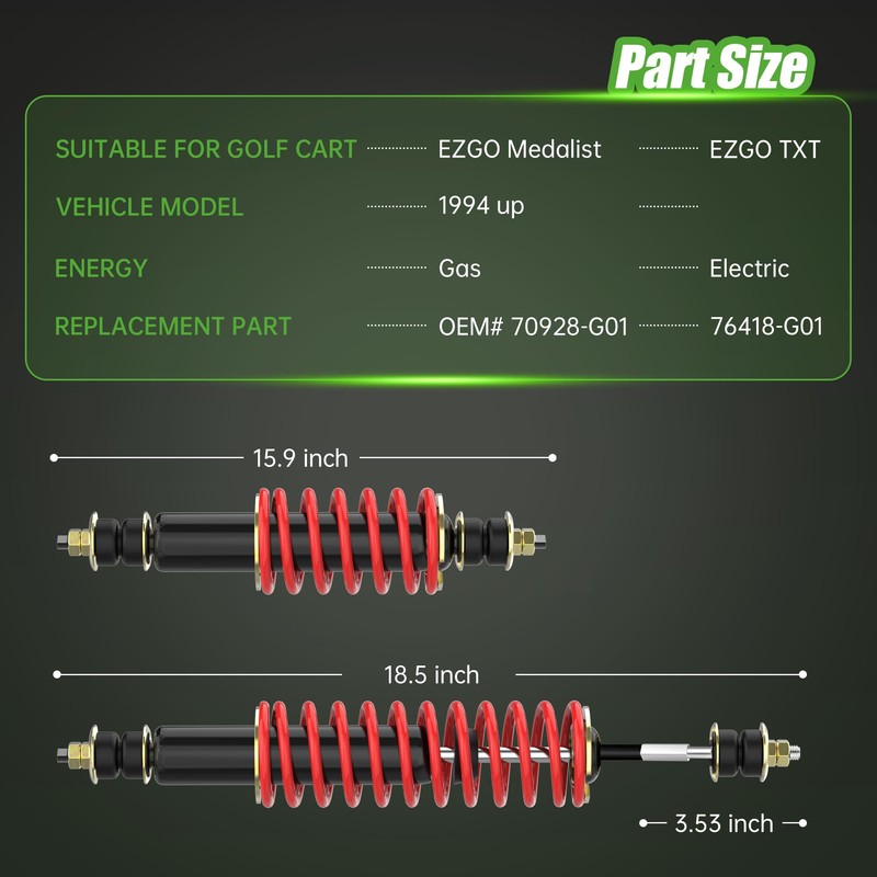 10L0L Heavy Duty Coil Springs Golf Cart Front/Rear Shock Absorber