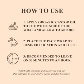 Handcraft Blends Castor Oil Pack Wrap - Organic Castor Oil 16 oz with Reusable Wraps - Durable Comfortable Pack Wraps for Neck and Stomach with Adjustable Elastic Straps