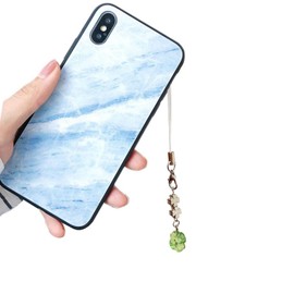 Meiliyizu Phone Charm Pendant, Adjustable Length Luck Clovers Charm Phone Lanyard, Green Sturdy Acrylic and Alloy Keychain for Mobiles and Bags