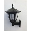 2pcs Black Solar Post Cap Hexagon Lightswith Flickering Flame Torch