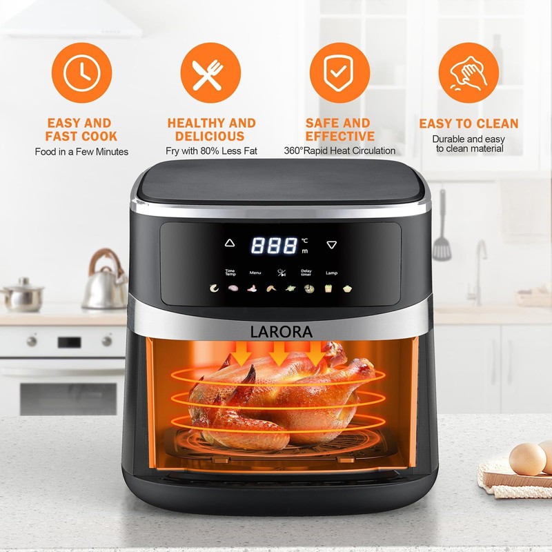 Air Fryer,6 QT Family Size Air Fryer with Visible Cooking