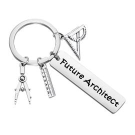 PLITI Architecture Gifts Architect Keychain Gifts Architecture Students Graduation Gifts Future Architect Keyring Gifts Engineer Gift New Architect Gifts For Daughter Son (Future Architect CA)