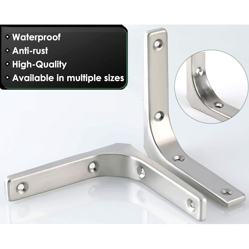 ZiYuya 4PCS Shelf Bracket, Right Angle Corner Brackets Heavy Duty