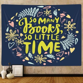 Read Books Tapestry Wall Hanging, Reading Motivational Quote Tapestry Wall Art Decor for Library Classroom School, Encouraging Educational Tapestries for Students Teachers Children Boys Girls