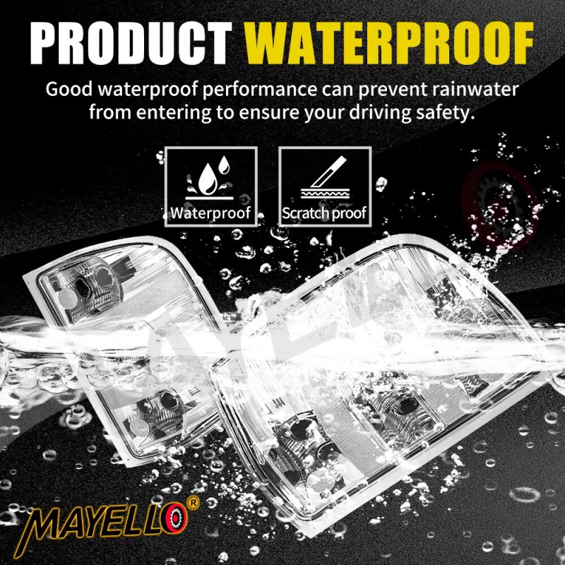 mayello Pair Clear Tail Lights Lamps For Chevy Silverado 1500