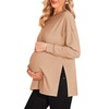 Ekouaer Womens Maternity Shirts Long Sleeve Split Side Pregnancy Tee