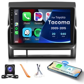 8Core 2+64G for Toyota Tacoma 2005-2015 Android Car Stereo Wireless Carplay Android Auto, 9" HD 1280*720P IPS Touchscreen Car Radio Stereo GPS,WiFi,32EQ DSP,59UI,Bluetooth 5.0,SWC+ Backup Camera&Mic