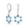 Created Blue Opal Religious Judaica Magen Hanukkah Star Of David