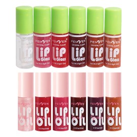 Lip Oil Set of 6 Lip Oil Lipoil Lip Oil Nourishes and Moisturises Lip Wrinkles Refreshing Non-Sticky Long Lasting Shine with 6 Lip Gloss Set Lip Gloss Liptint 12 Colours