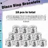 Sonwyoung 18 Pcs Disco Party Favors Sequin Disco Slap Bracelet
