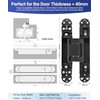 7 Inch Invisible Door Hinges (2 Pack), 3D Adjustable Hidden