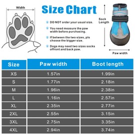 Dog Shoes, Otunrues Dog Shoes for Small Medium Large Dogs, Anti-Slip Dog Boot with Reflective, Waterproof Dog Booties & Paw Protectors for Winter Snowy Hot Pavement Day (Blue,2XL)