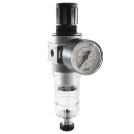 Fittingstore - Filter Regulator Series 0, 1450 l/min - with Automatic Condensate Drain Water Separator Pressure Regulator (G 1/8 Inch - 0.2 to 6 bar)