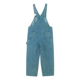 Rolanko Girls Jeans Bib Overalls, Baggy Denim Dungarees Jumpsuit for Big Kids, Blue Pocket, Tag Size:160