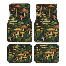 Car Floor Mats,Vehicle Front Rear Carpets Mats Universal Car Rugs,Car Accessories for Truck,Mushroom