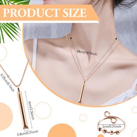 TamBee Anapana Breathing Necklace, Breathlace Stop Smoking Necklace Stress Relief Mindful Necklace Anxiety Whistle Necklace for Anxiety Relief Meditation (Rose Gold)