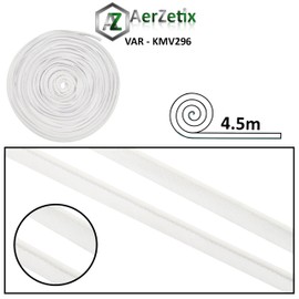 AERZETIX - C71942 - Piping Bias Tape Decorative Tape 4.5 m x 10 mm - Made of 50% Polyester and 50% Cotton - Colour White - Passepartout Borders Clothing Cushion Quilt Piping for Sewing