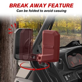 XUTVOTOR Side Mirrors for Can-Am Defender, Adjustable Side Rearview Mirror for Can-Am Defender HD5 HD7 HD8 HD9 HD10 2016-2025 Accessories, Fit with No Door & Half Door & Full Door, Replace #715008100