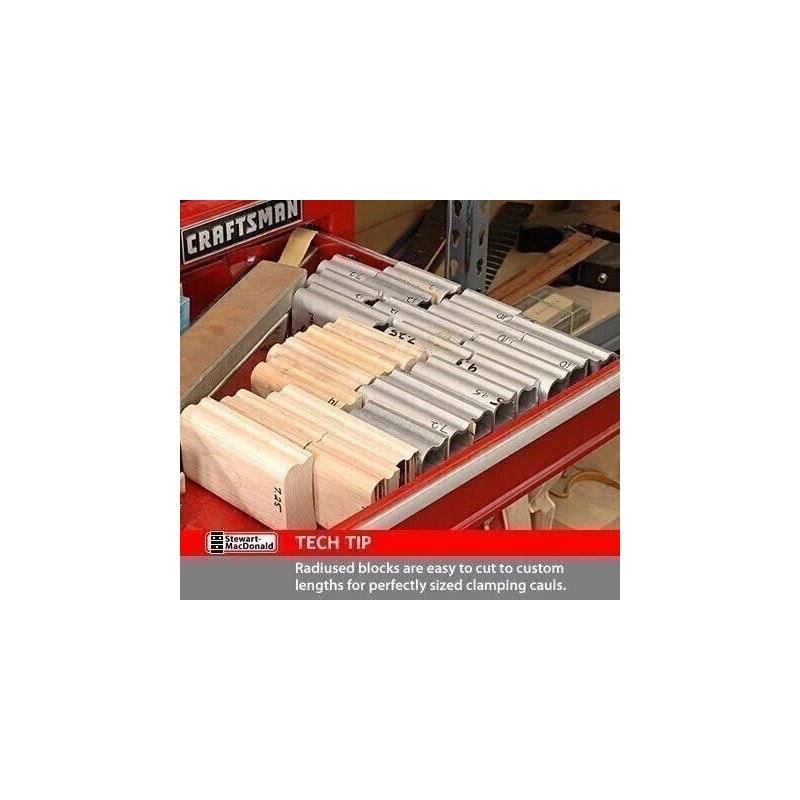 StewMac 4"-Length Wooden Radius Sanding Blocks - Set of 5