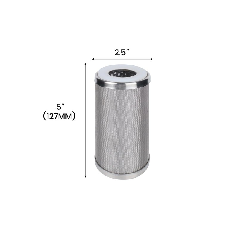 Amwater Stainless Steel Cleanable Wire Mesh Filter Cartridge 5”Length,2.5"OD(50 Micron)