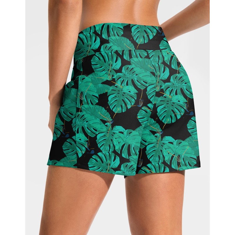 Women's 4" High Waisted Swim Board Shorts with Pockets Quick
