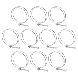 sourcing map 10Pcs Double Wire Hose Clamp, 98-105mm Adjustable Stainless Steel Wire Hose Clips with M8 Bolt for Dust Collection Hose, Pump Hose Pipe