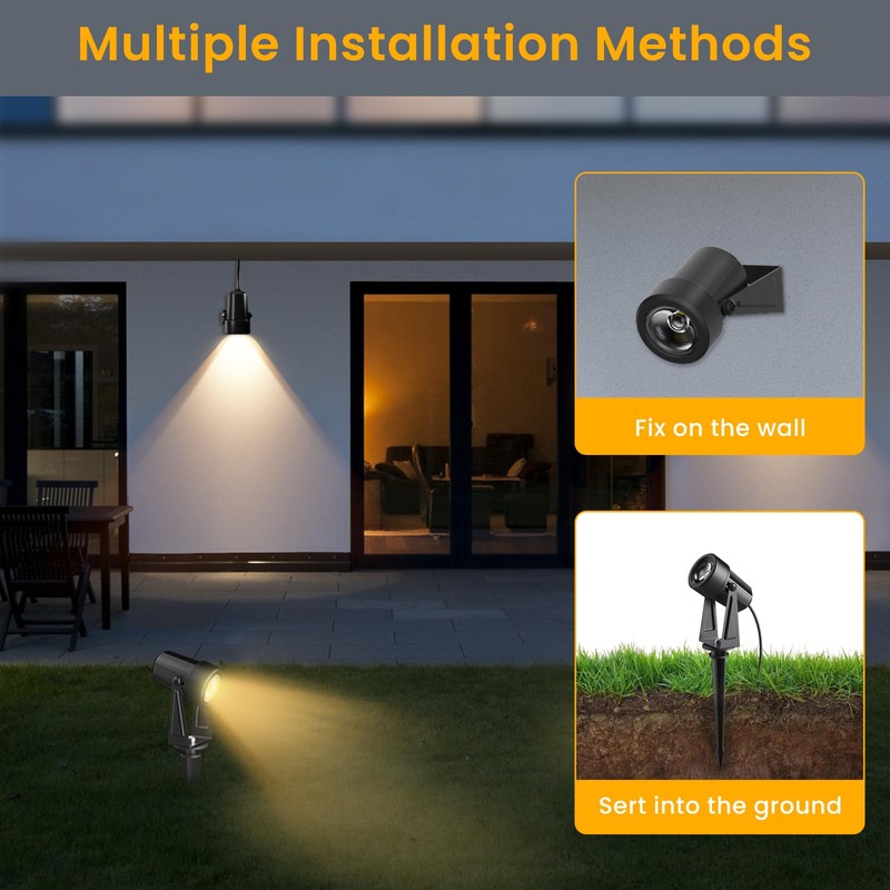 Pogestrand Low Voltage Landscape Lighting,4 Pack Outdoor LED Landscape Spotlights