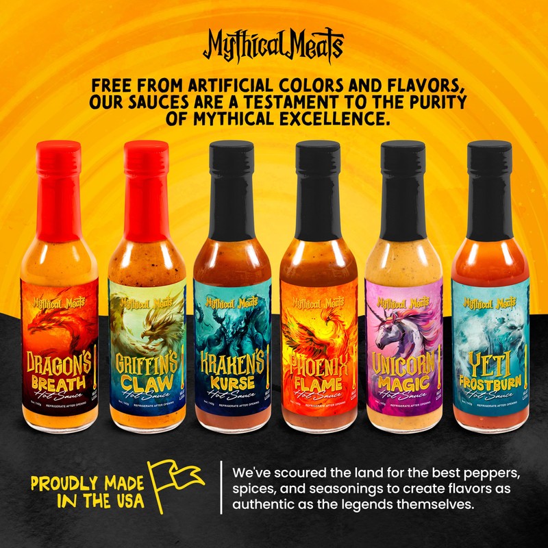 Mythical Meats Phoenix Flame Hot Sauce - Ghost Pepper &