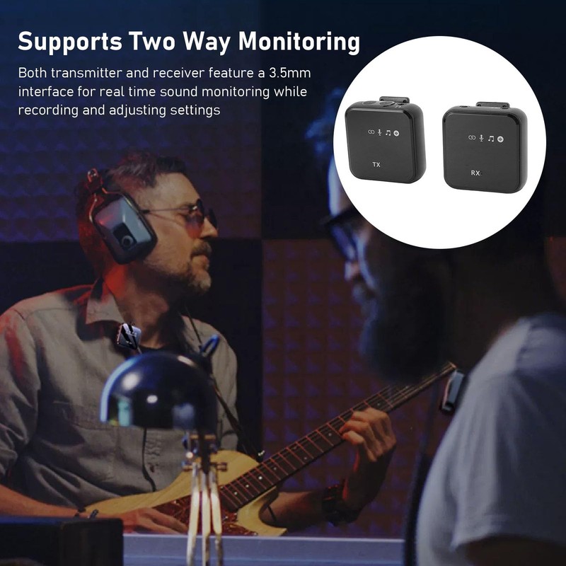 Cordless Lavalier Microphone, 80 Meter Range, 18 Hours Runtime, 3.5mm