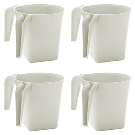YBM Home Square Plastic Wash Cup, long-lasting, for Ritual hand washing, 1332White-4