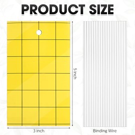 200 Pcs Dual Side Sticky Fruit Fly Trap with Tie, Yellow Sticky Traps for Gnats, 3 * 5 Inch Plant Sticky Trap for Flying Insect Fungus Bugs Sticky Catcher Trap, Sticky Trap for Indoor Outdoor