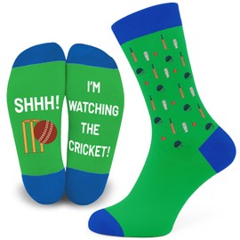 SC Products Novelty Cricket Socks for Men | Size 6-12 Cotton Funny Socks Cricket Gifts For Men | Christmas Secret Santa Stocking Fillers Fathers Day Presents for Sport Lovers