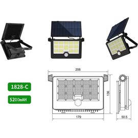 LBFXQ Sensor Light, Solar Light, Outdoor 100W, Foldable, Motion Sensor, Lighting, 5,200 mAH, Lamp Beads, 232 Long Time Lighting, High Brightness LED, Brightness Adjustment, 270° Wide Angle, Easy