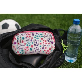 Sportybella Soccer Gifts for Girls and Women – Soccer Makeup Bag, Cosmetic Pouch, Waterproof Travel Toiletry Bag Organizer – Soccer Accessories and Gift for Players & Coaches