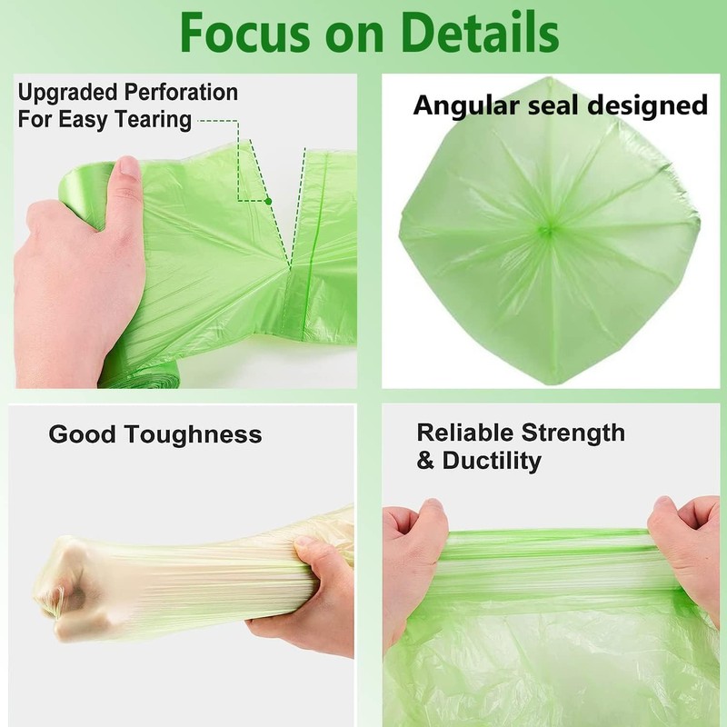 Compostable Trash Bags, 2.6 Gallon Small Disposable Compost Bags 200