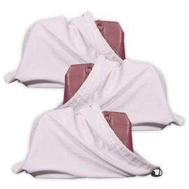 3 Pack Cotton Breathable Drawstring Dust Covers Large Cloth Storage Pouch String Bag for Handbags Purses Shoes