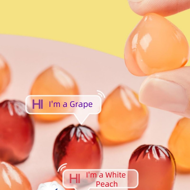 Peelable Crystal Fruit Gummies,4D Chewy Candies with 50% Real Juice,