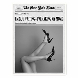 Trendy Newspaper Prints, Retro Bar Cart, Feminist Wall Art, Magazine Cover Aesthetic, Preppy Room Decor bar cart decor-11x14Inch Ready to Hang (Unframed)