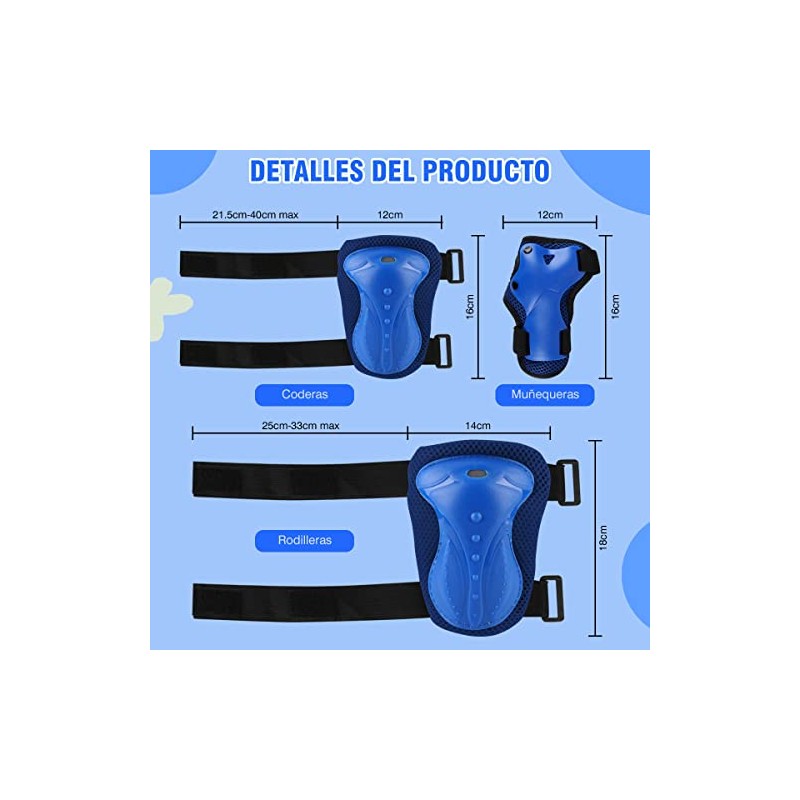 MUÜNSOY Juego De Rodilleras, Coderas, Muñequeras 6 Pzs, Paquete De