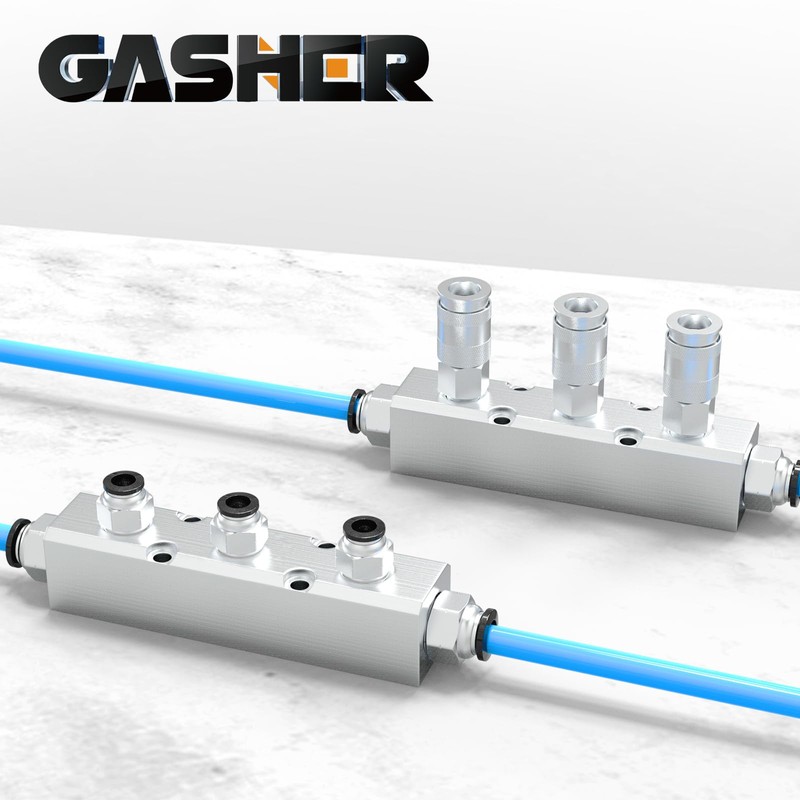1PCS Aluminum Air Manifold 3 Way 5 Port Pneumatic Air