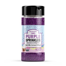 Unpretentious Purple Sprinkles, 5.6 oz, Vibrant & Colorful, Decorative & Fun Topping for Baking