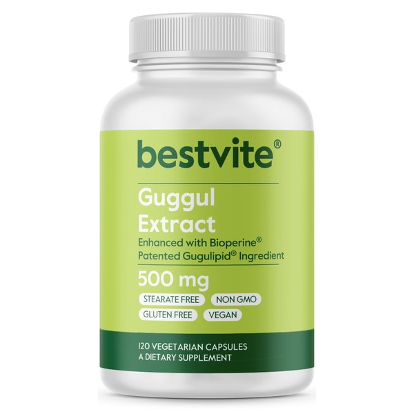 Guggul Extract 500mg (120 Vegetarian Capsules) - Backed by Clinical