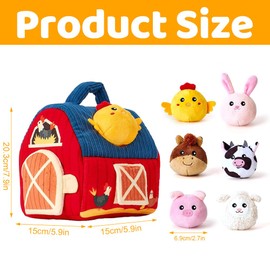 KQWVZ Baby Toy 6-12 Months, Farm Animals & Farm Montessori Sensory Toy with 6 Farm Animals, Farm Baby Toy 6 Months with Barn, for Easter Gift 1 2 Years
